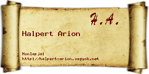 Halpert Arion névjegykártya